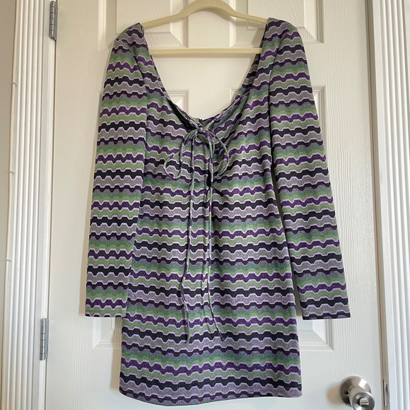 Zara Geometric Stripe Cut Out Dress - Picture 5 of 10